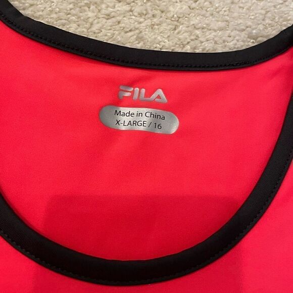 EUC Fila Tank top size 16 Neon Pink - Picture 2 of 4